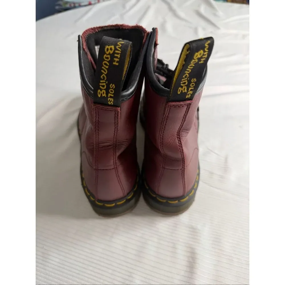 Dr. Martens 1460 Cherry Red Smooth Leather Combat Boots Womens 10 UK 8 EU 42